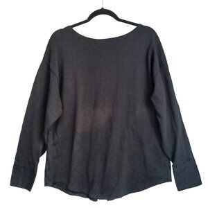 Zara Top Black Long Sleeve Popover Pleat Back Detail Womens Small NEW